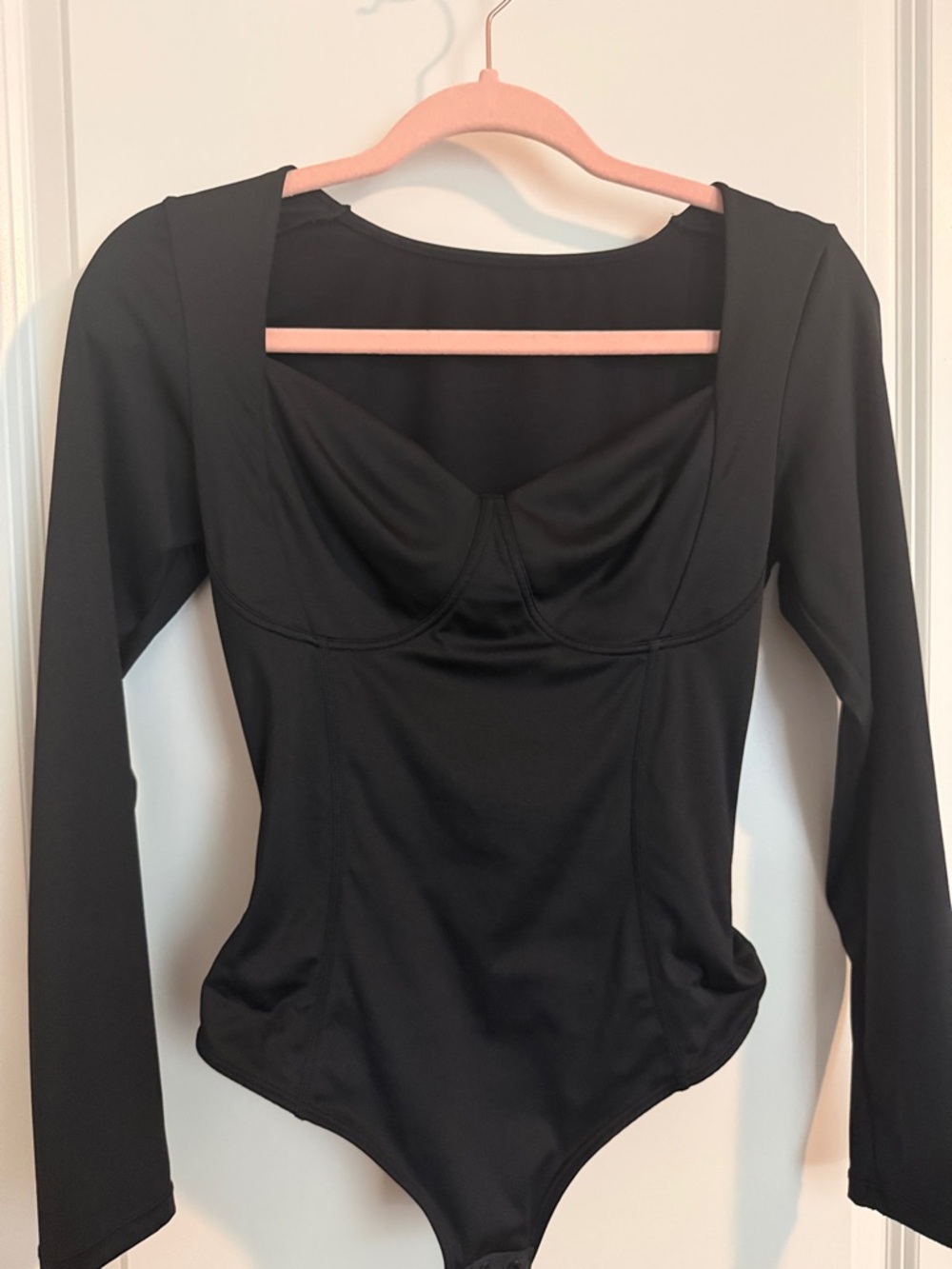 Black Corset Bodysuit Tie Front FN Style Going Out Top Size M